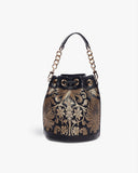 Classic Black Brocade Bombay Bucket by TAN AND LOOM