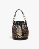Classic Black Brocade Bombay Bucket by TAN AND LOOM