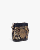 Classic Black Brocade Rani Batua by TAN AND LOOM