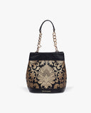 TAN AND LOOM Classic Black Brocade Rani Batua
