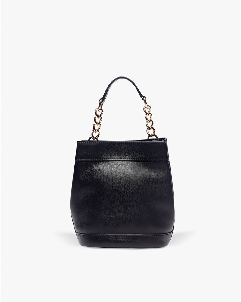 Classic Black Leather Rani Batua by TAN AND LOOM