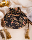 Floral Creeper Black Bag