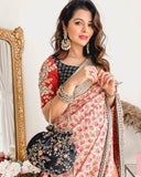 AMAYRA   Floral Creeper Black Potli Bag