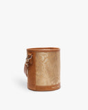 Imperial Gold Brocade Barrel Potli by TAN AND LOOM