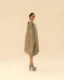 Ocean blue & Dune Short Draped dress ABHISHEK SHARMA