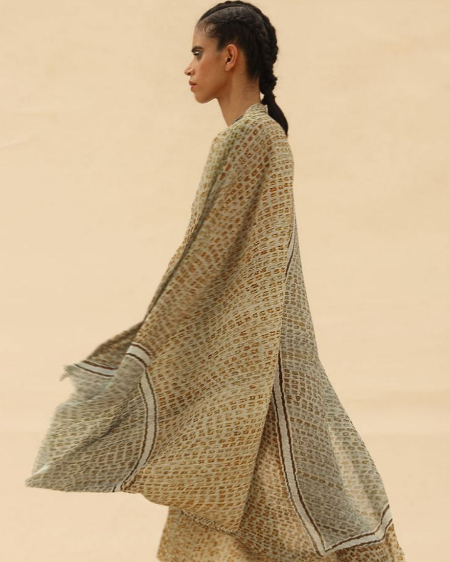 Overlap Shoulder Animal Printed Draped Dress By ABHISHEK SHARMA