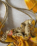 Yellow Floral Creeper Potli Bag