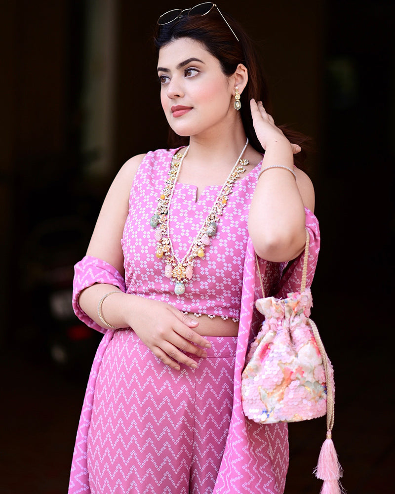 Shop Tia Sequin Potli in Baby Pink - Premium Designer Accessory | 85 Lansdowne