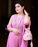 AMYRA  Baby Pink Tia Sequin Potli Bag