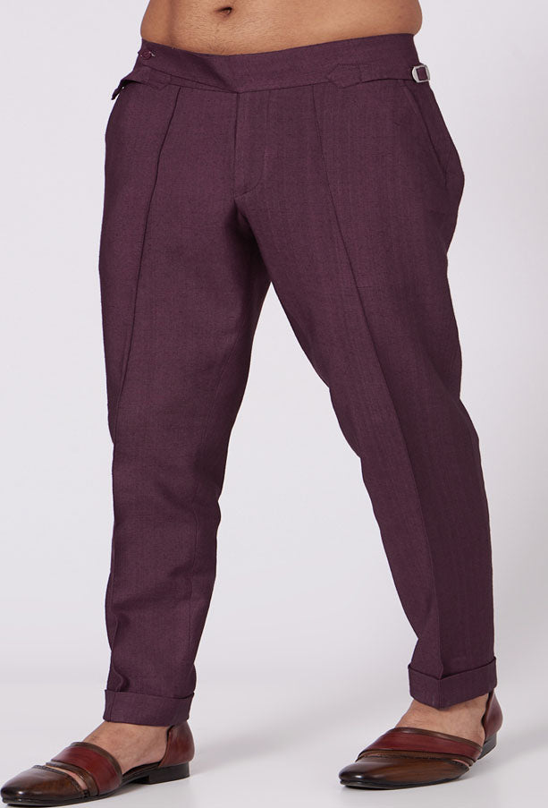 JATIN MALIK Wine Embroidered Achkan