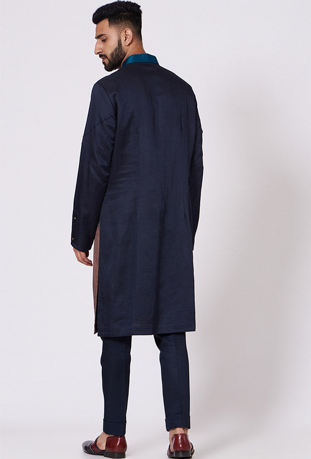 JATIN MALIK Teal Blue Ombre Kurta set