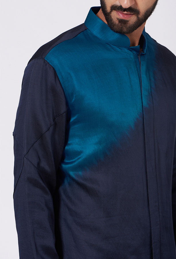 JATIN MALIK Teal Blue Ombre Kurta set