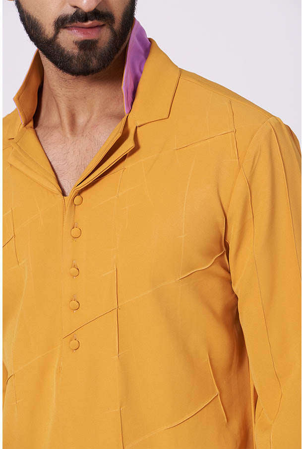 JATIN MALIK Mustard Short Kurta set