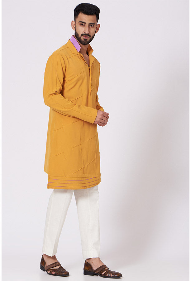 JATIN MALIK Mustard Short Kurta set