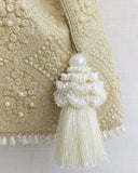 Beige Oyster Potli Bag by AMYRA