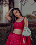 AMYRA Silver Sequin Potli Bag