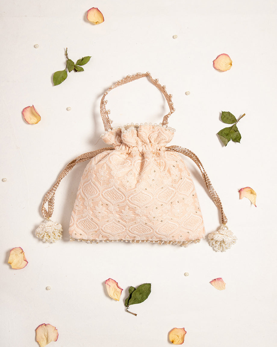 AMYRA   Peach Khwaab Potli Bag
