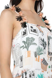 Relaxed fit Cafe Morocco print georgette dress with tassels