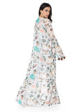 Cafe Morocco Print Art Georgette Duster Jacket