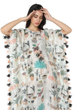 Cafe Morocco print kaftan with relaxed fit