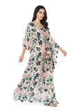 Silkmul kaftan with colourful tassels