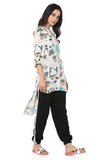 High-low hem on the café morocco print tunic