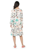 Casual White Cafe Morocco Print Crepe Tunic