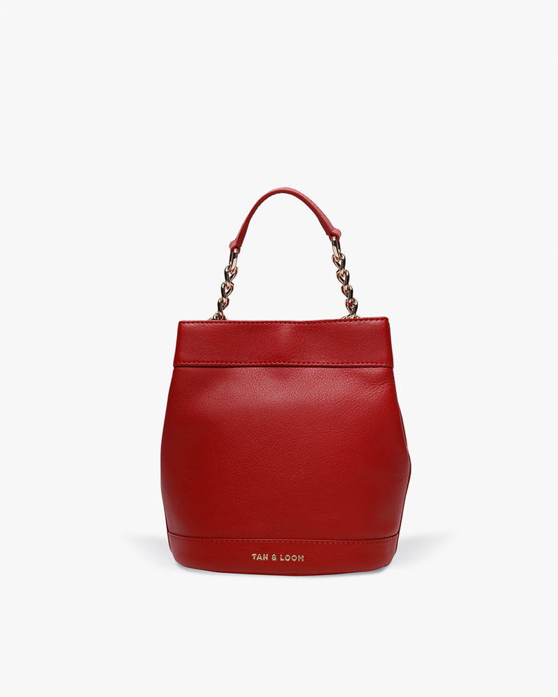 Bridal Red Leather Rani Batua by TAN AND LOOM