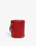 Bridal Red Leather Barrel Potli by TAN AND LOOM