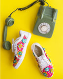 Pataka Pink Floral Embroidered Sneakers