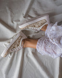 THE SAREE SNEAKERS White and Zari Sneakers
