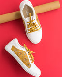 Golden Embroidered Sneakers