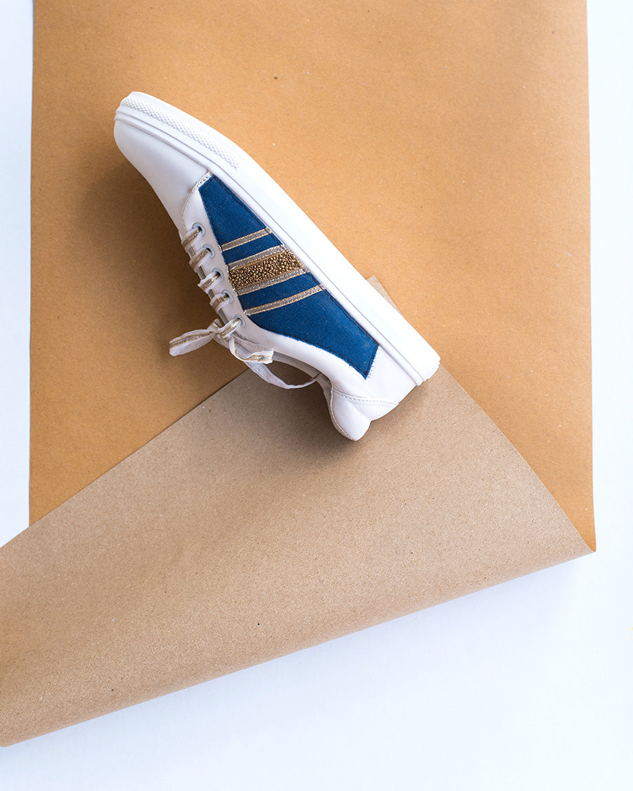 Denim Blue with Gota Lines