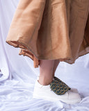 THE SAREE SNEAKERS Green Flap White Sneakers