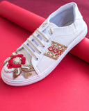Red Rose and Zari Sneakers