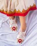 Red Rose and Zari Sneakers
