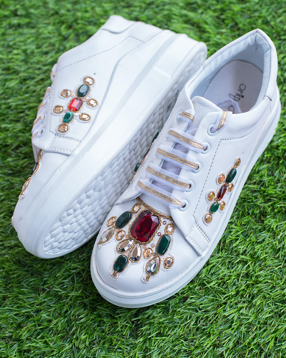 THE SAREE SNEAKERS Gemstone Jewel Sneakers