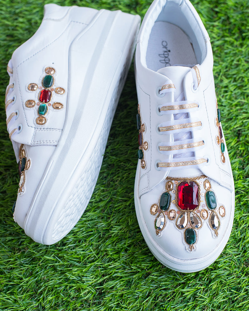THE SAREE SNEAKERS Gemstone Jewel Sneakers