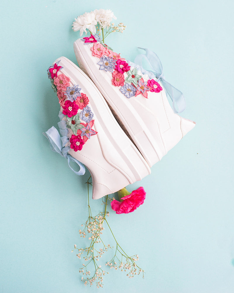 THE SAREE SNEAKERS The Pastel Garden Sneakers