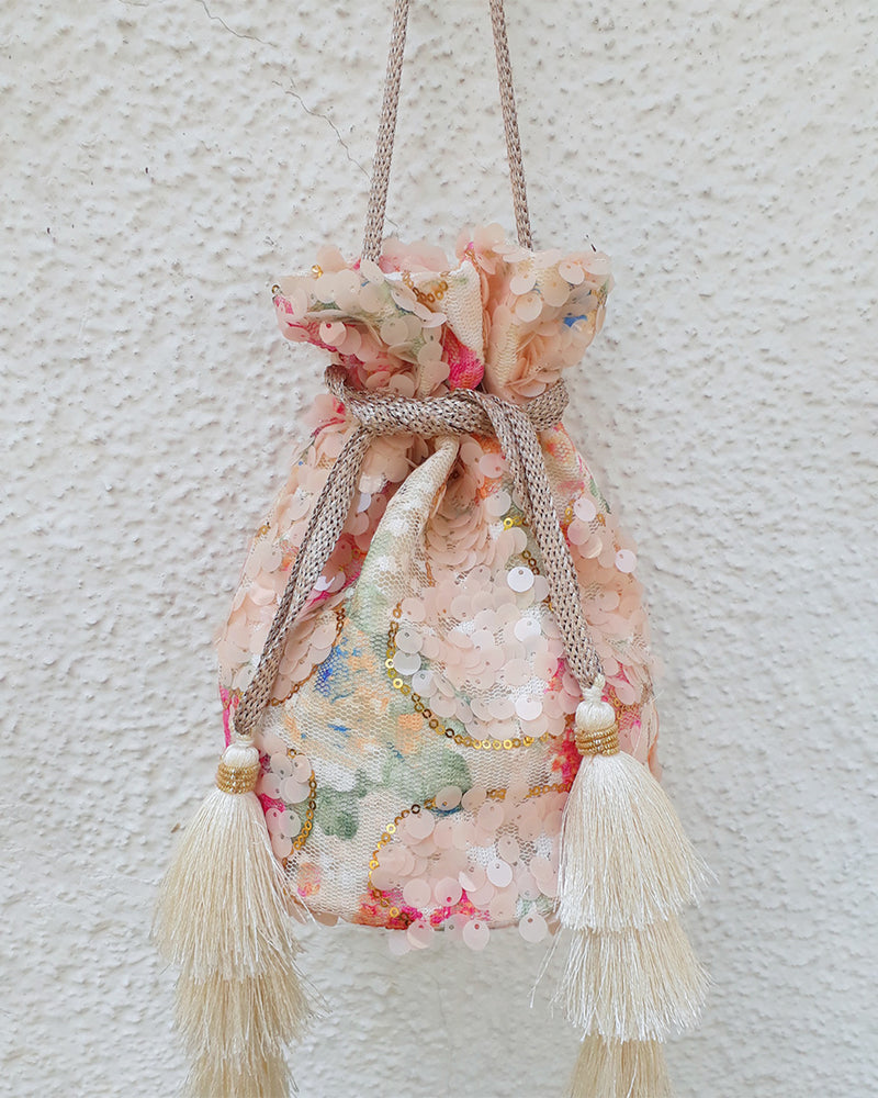 AMYRA Multicolor Tia Sequin Potli Bag