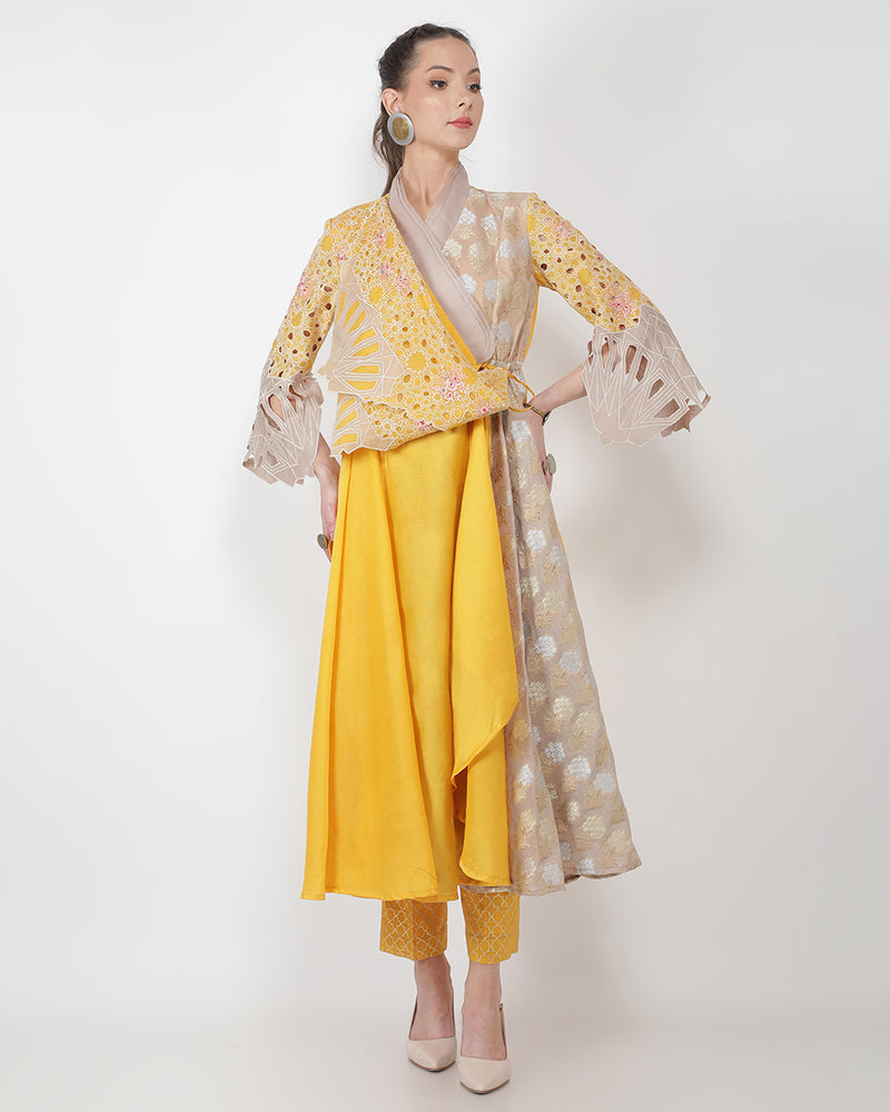 Cutwork Yellow Kurta