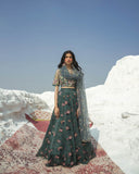 PAULMI AND HARSH Green embroidery Lahenga set