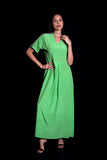 SEESA - Absinthe Green Long Dress With Embroidery