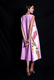 SEESA - Purple Rose Broken Flower Printed Long Dress