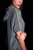 SEESA - Titanium Dress With Hoodie And Embroidery
