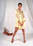 SEESA-Yellow tent-fitted dress with embroidery