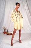 SEESA-Yellow tent-fitted dress with embroidery