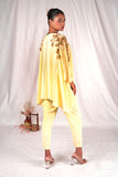 SEESA-Yellow embroidered top with kimono sleeves