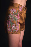 SEESA - Golden Brown Shorts With Embroidery