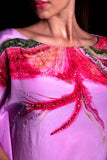 SEESA - Purple Rose Embroidered Kaftaan